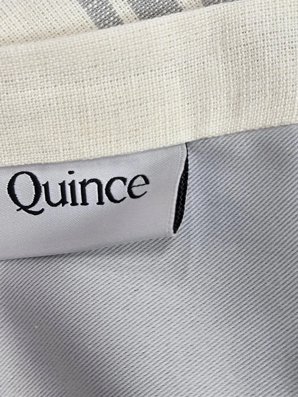 NWT QUINCE Set 2 48x84 Coastal Stripe Linen Cotton True Blackout Curtains 9201